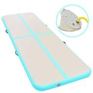 VidaXL Gymnastiekmat met pomp opblaasbaar 400x100x10 cm pvc groen - thumbnail