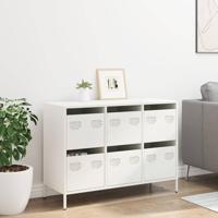 Dressoir 101,5x39x73,5 cm koudgewalst staal wit - thumbnail