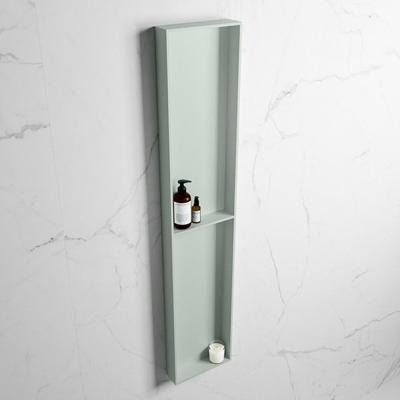 MONDIAZ EASY Nis 89,5x29,5cm in solid surface kleur Greey | Greey. 2 vakken geschikt voor in- of opbouw MONDIAZ EASY Nis 89,5x29,5cm in solid surface kleur Greey | Greey. 2 vakken geschikt voor in- of opbouw