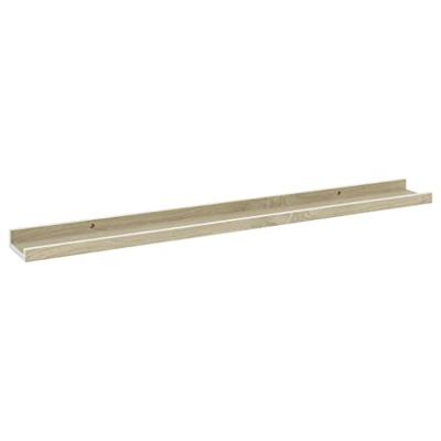 VidaXL Wandschappen 2 st 80x9x3 cm wit en sonoma eikenkleurig
