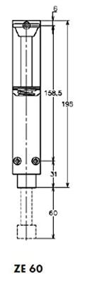 Deurvastzetter 60mm zwart