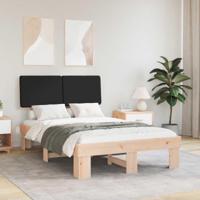 Bedframe met Gevoerd Hoofdgedeelte Zwart 120 x 200 cm - thumbnail