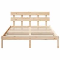 Bedframe met hoofdeinde Bruin 150 x 200 cm Massief grenenhout - thumbnail