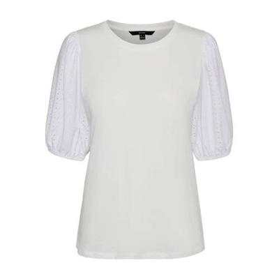 VERO MODA CURVE top VMGLENN van biologisch katoen wit VERO MODA CURVE top VMGLENN van biologisch katoen wit