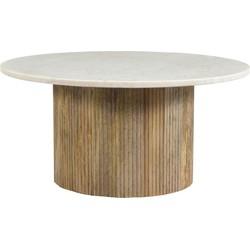 Brix Salontafel 'Nova' Mangohout en marmer, kleur Wit