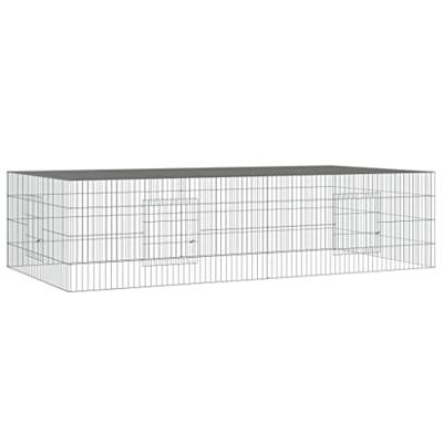 VidaXL Konijnenkooi met 2 panelen 220x110x55 cm gegalvaniseerd ijzer