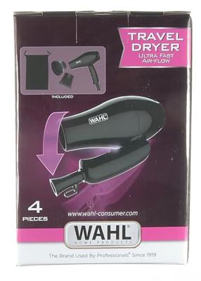 Reishaardroger - WAHL - TRAVEL HAIR DRYER - 1000 W - 2 snelheden - Zwart