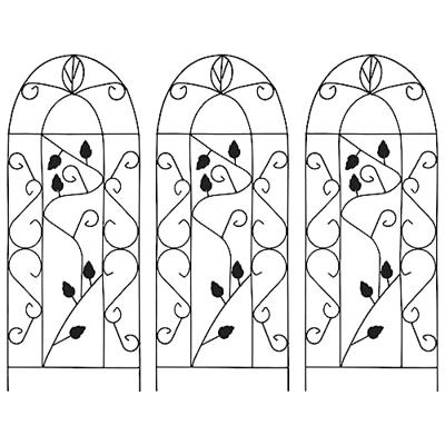 VidaXL Plantenklimrekken 3 st 40x100 cm ijzer zwart
