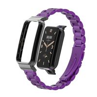 Metalen schakelband met case - Paars - Xiaomi Smart band 7 Pro - thumbnail