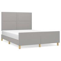 Bedframe zonder matras stof lichtgrijs 140x200 cm - thumbnail