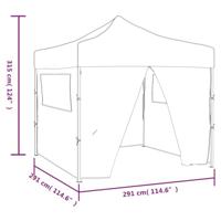 VidaXL Vouwtent pop-up met 4 zijwanden 3x3 m antraciet - thumbnail