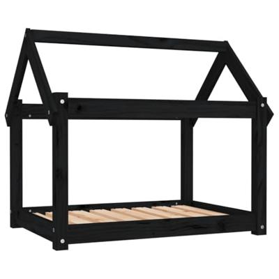 VidaXL Hondenmand 81x60x70 cm massief grenenhout zwart