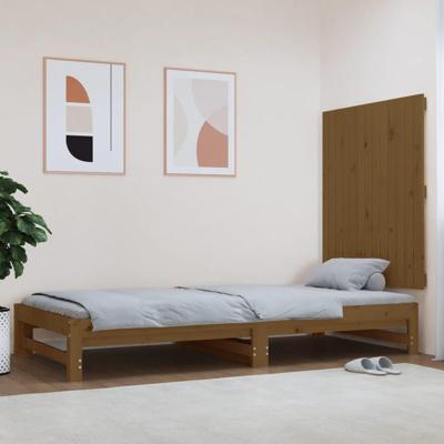 Wandhoofdbord 82,5x3x90 cm massief grenenhout honingbruin