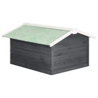 Overkapping voor grasmaaier 72x87x50 cm vurenhout grijs en wit - thumbnail