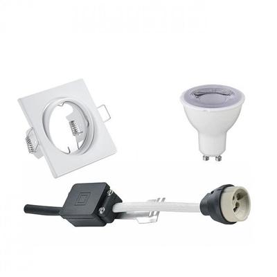 LED Inbouwspot Set GU10 - Dimbaar & Kantelbaar - Mat Wit 6W 6400K