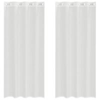 Gordijnen voile met doorvoertules 2 st wit - thumbnail