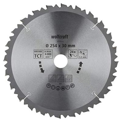 Wolfcraft Kap- en verstekzaagblad | HM | 24 Zähne | Ø254mm | 1 stuk - 6553000
