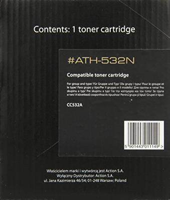 Activejet ATH-532N (vervanging HP 304A CC532A, Canon CRG-718Y; Supreme; 3200 pagina's; geel)