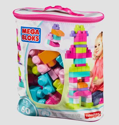 MEGABLOKS First Builders - Sac Medium Rose - 60 blokken