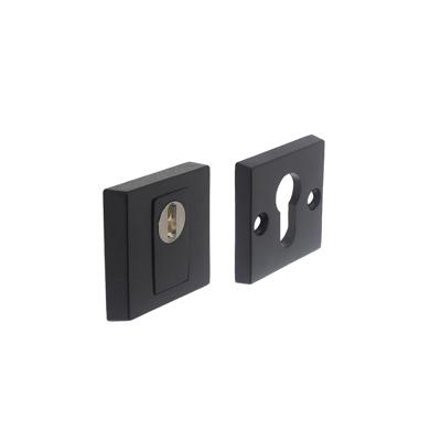 Intersteel SKG3 veiligheidsrozetten vierkant 54x54x12mm profielcilindergat met kerntrekbeveiliging - RVS/mat zwart