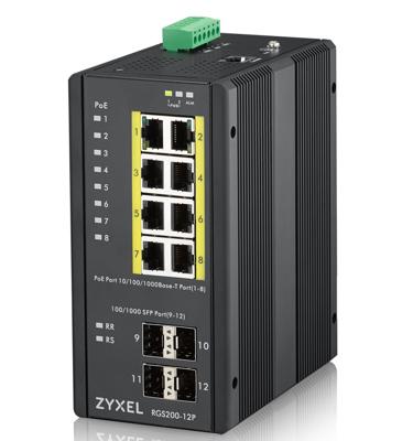 ZyXEL RGS200-12P Managed L2 Gigabit Ethernet (10/100/1000) Power over Ethernet (PoE) Zwart ZyXEL RGS200-12P Managed L2 Gigabit Ethernet (10/100/1000) Power over Ethernet (PoE) Zwart
