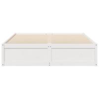 Bedframe zonder matras massief grenenhout wit 160x200 cm - thumbnail