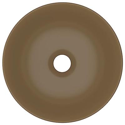 Wastafel rond keramiek matcrème