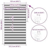 Zebra rolgordijn 125x230 cm stofbreedte 120,9 cm zwart - thumbnail