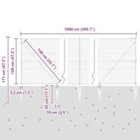 VidaXL Afrasteringspaal zilver 10 x 1,2 m (50 mm gaas) staal - thumbnail