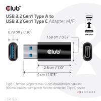 club3D CAC-1525 USB-adapter USB 3.2 Gen1 (USB 3.0 / USB 3.1 Gen1) USB-A stekker, USB-C bus Zwart - thumbnail