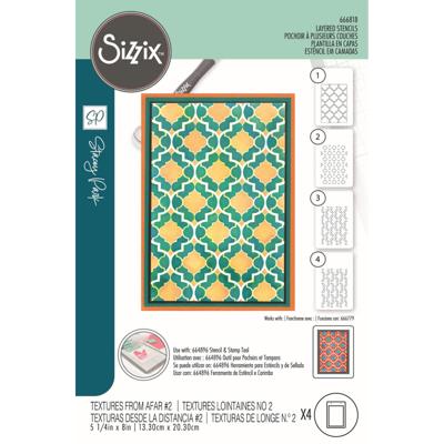 Sizzix • stencil textures from afar nr.2 4pcs