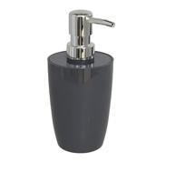 Zeepdispenser / Zeeppompje - Kunststof Collectie Venice - Antraciet - 320ml - 7x7x17.5 cm - thumbnail