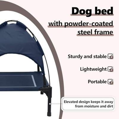 VidaXL Hondenbed marineblauw 71 x 64 x 71 cm staal