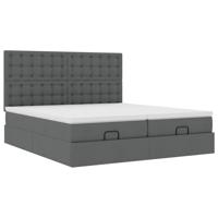 Ottoman bed met matrassen 160x200cm stof donkergrijs - thumbnail
