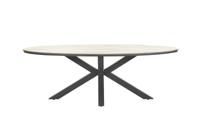 Edison tafel 220x115xH75 cm zwart/teak - thumbnail