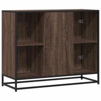 Dressoir 92x35x76 cm bewerkt hout bruin eikenkleurig - thumbnail