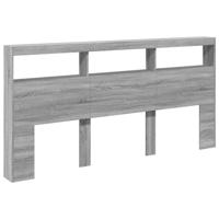 Hoofdbordkast met LED-verlichting 200x17x102 cm grijs sonoma - thumbnail