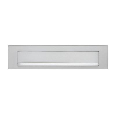 Briefplaat met klep/regenrand chroom mat
