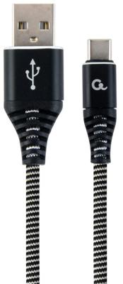 Enzo Cablexpert usb-c laadkabel | 1m | omvlochten | zwart-wit - 9530140 Enzo Cablexpert usb-c laadkabel | 1m | omvlochten | zwart-wit - 9530140
