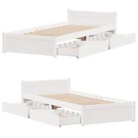 Bedframe zonder matras massief grenenhout wit 90x190 cm - thumbnail