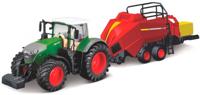 Burago tractor Fendt 1050 Vario met balenpers 18-31663 - thumbnail
