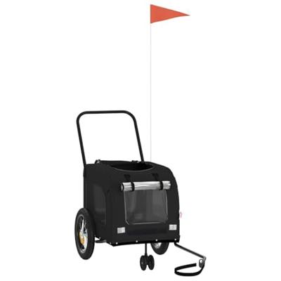 Fietskar voor huisdieren met opslag Zwart 124,5 x 63,5 x 53 cm