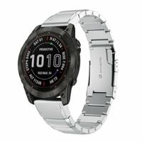 By Qubix - Stainless steel schakelband - Zilver - Compatible met Garmin Instinct 3 / Instinct E - 45mm - Compatible Garmin bandje - Bandbreedte: 22mm - thumbnail