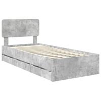 Bedframe met lade Beton Grijs 90 x 200 cm Geconstrueerd hout - thumbnail