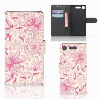 Sony Xperia XZ1 Hoesje Pink Flowers - thumbnail