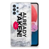 Samsung Galaxy A13 4G | Siliconen hoesje | met naam Already Taken White - thumbnail