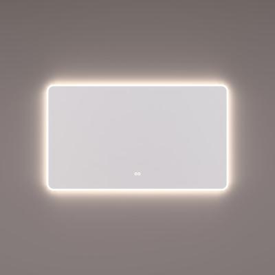 HIPP Design spiegel met Afgeronde Hoeken - Directe en Indirecte LED Verlichting - 80 x 70 x 3 cm - Spiegelverwarming - Kleurenwissel - Touch Dimmer