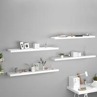 VidaXL Wandschappen zwevend 4 st 120x23,5x3,8 cm mdf wit - thumbnail