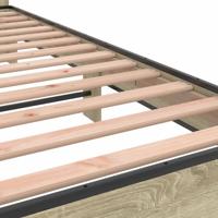 Bedframe bewerkt hout metaal sonoma eikenkleurig 150x200 cm - thumbnail