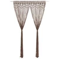 VidaXL Gordijn macramé 140x240 cm katoen taupe - thumbnail